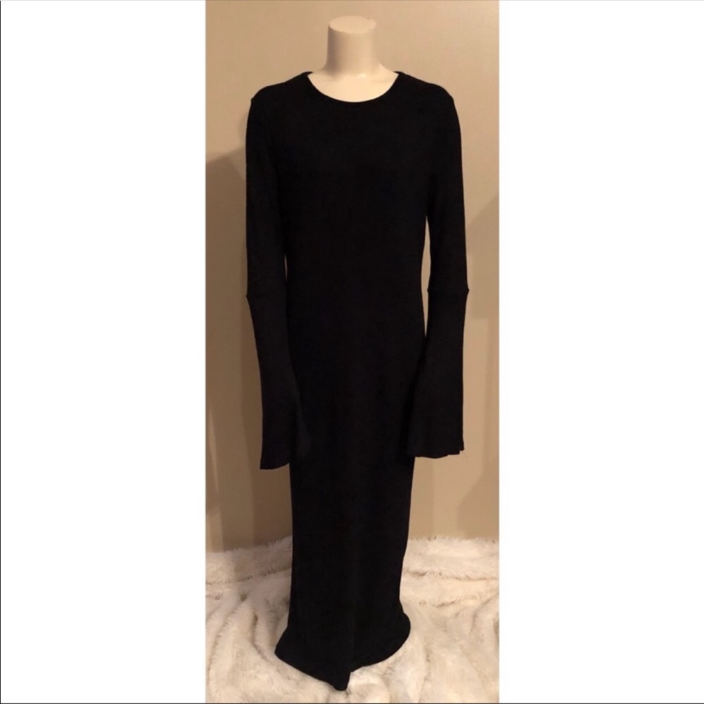 ASOS tall black ribbed knit maxi dress